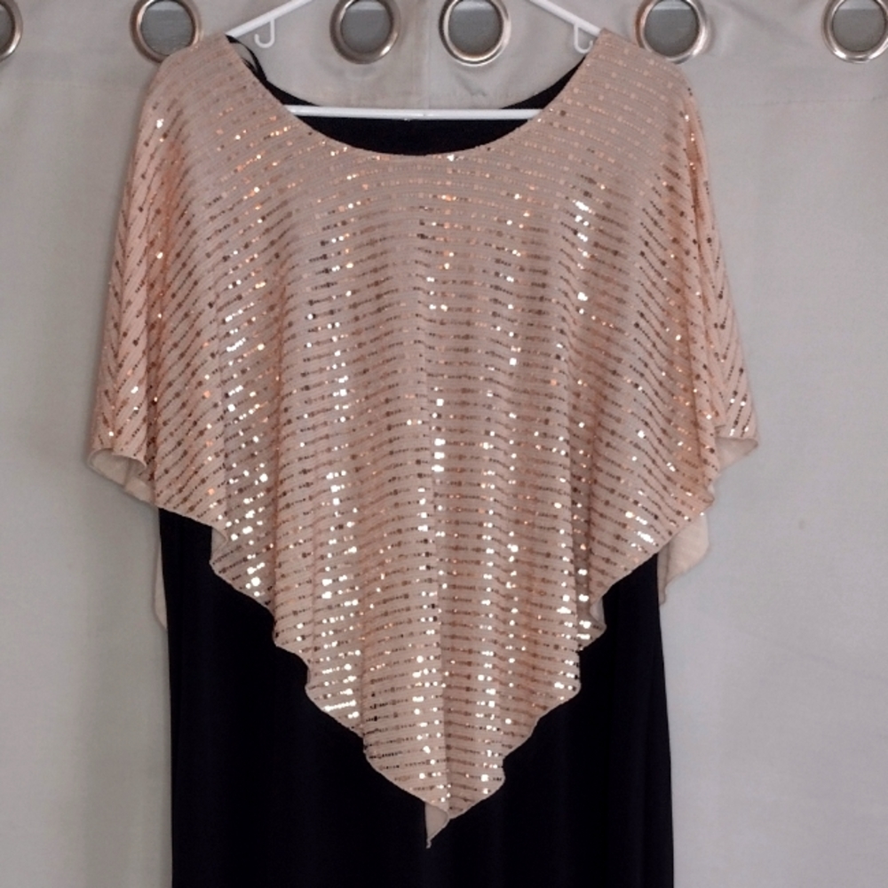 Champagne colored sequin party dress size 18